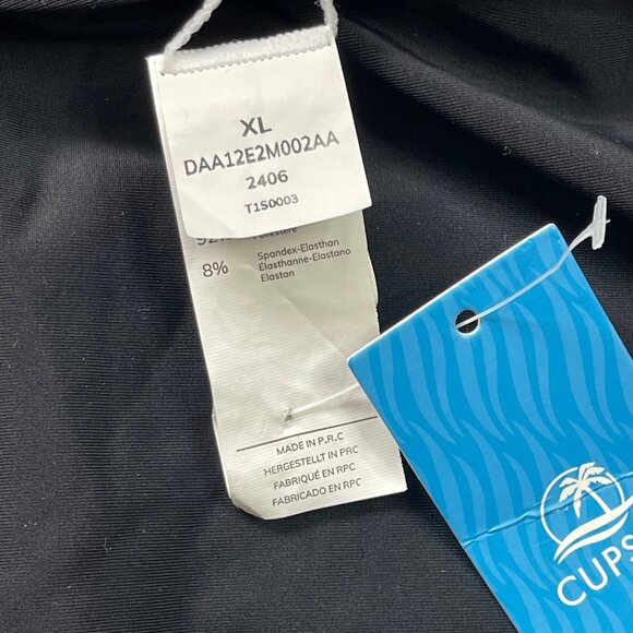 Cupshe Timeless Black Ruched One-Piece Swimsuit Womens Size XL Cut Out Front NEW - Picture 5 of 10